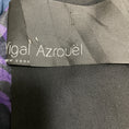 Load image into Gallery viewer, Yigal Azrouel Purple / Black Brocade Chiffon Gown with Lambskin Leather Trim
