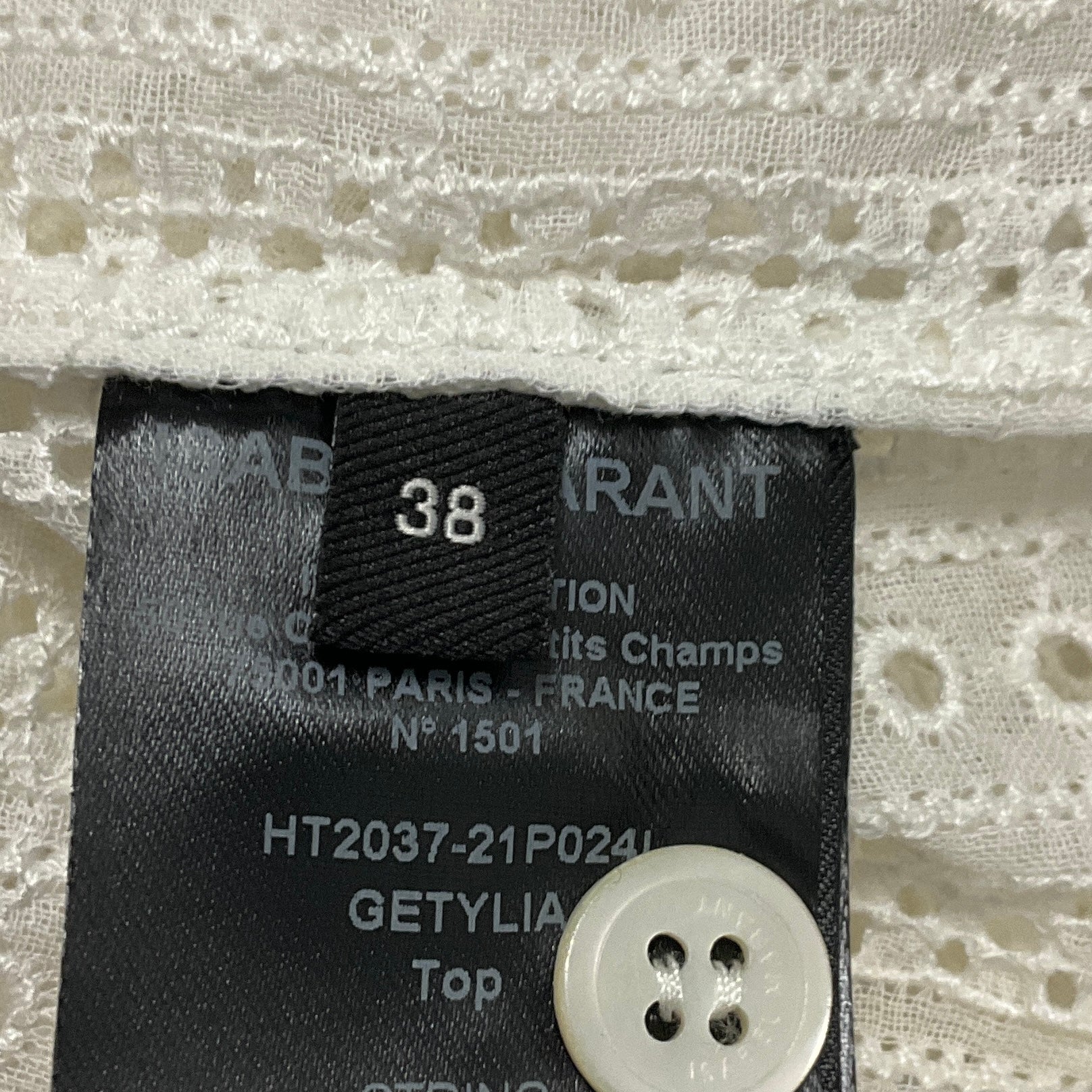 Isabel Marant White Getylia Ruffle Eyelet Shirt