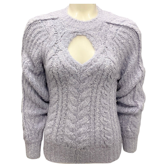 Isabel Marant Lavender Noelys Cut Out Cable Knit Sweater