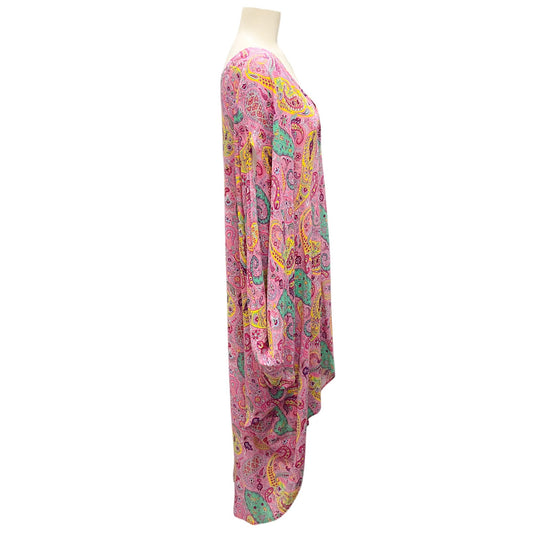 Etro Pink Multi 2022 Paisley Printed Crepe Tunic Dress