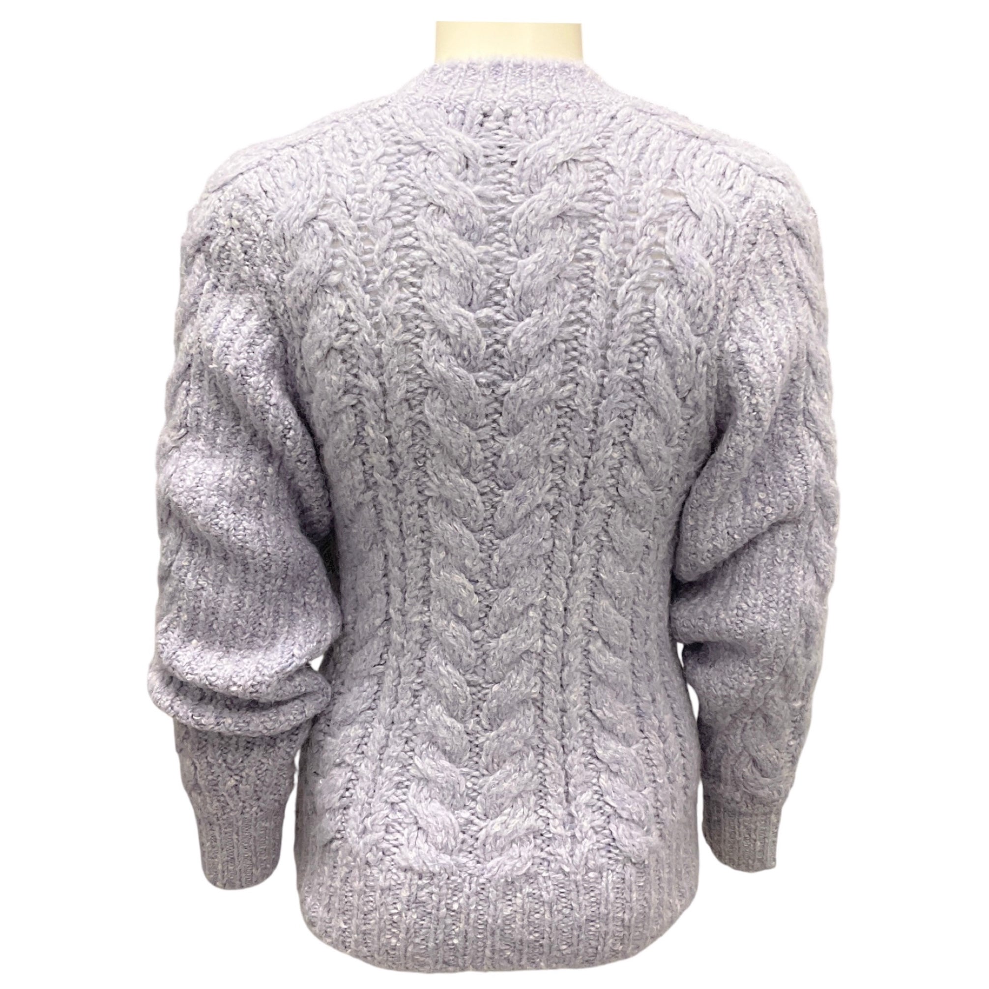 Isabel Marant Lavender Noelys Cut Out Cable Knit Sweater