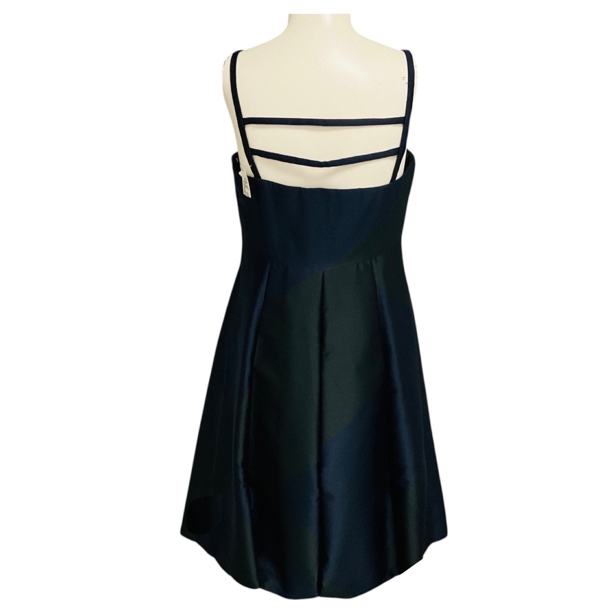 Giorgio Armani Borgo 21 Collection Navy Blue / Black Silk Satin Bubble Dress
