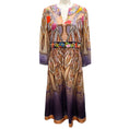 Load image into Gallery viewer, Etro Peach / Purple Multi Printed Silk Midi Dress
