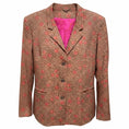 Load image into Gallery viewer, Imp of the Roses Light Brown / Pink Pandora Rose Print Genuine Nappa Leo Leather Jacket with Silk Lining
