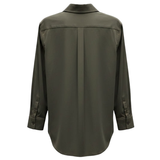 Jil Sander Olive Green Cotton Stretch Button Down Shirt / Blouse