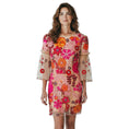 Load image into Gallery viewer, Jenny Packham Beige / Red / Pink / Orange Floral Embroidered Mesh Tulle Mini Dress
