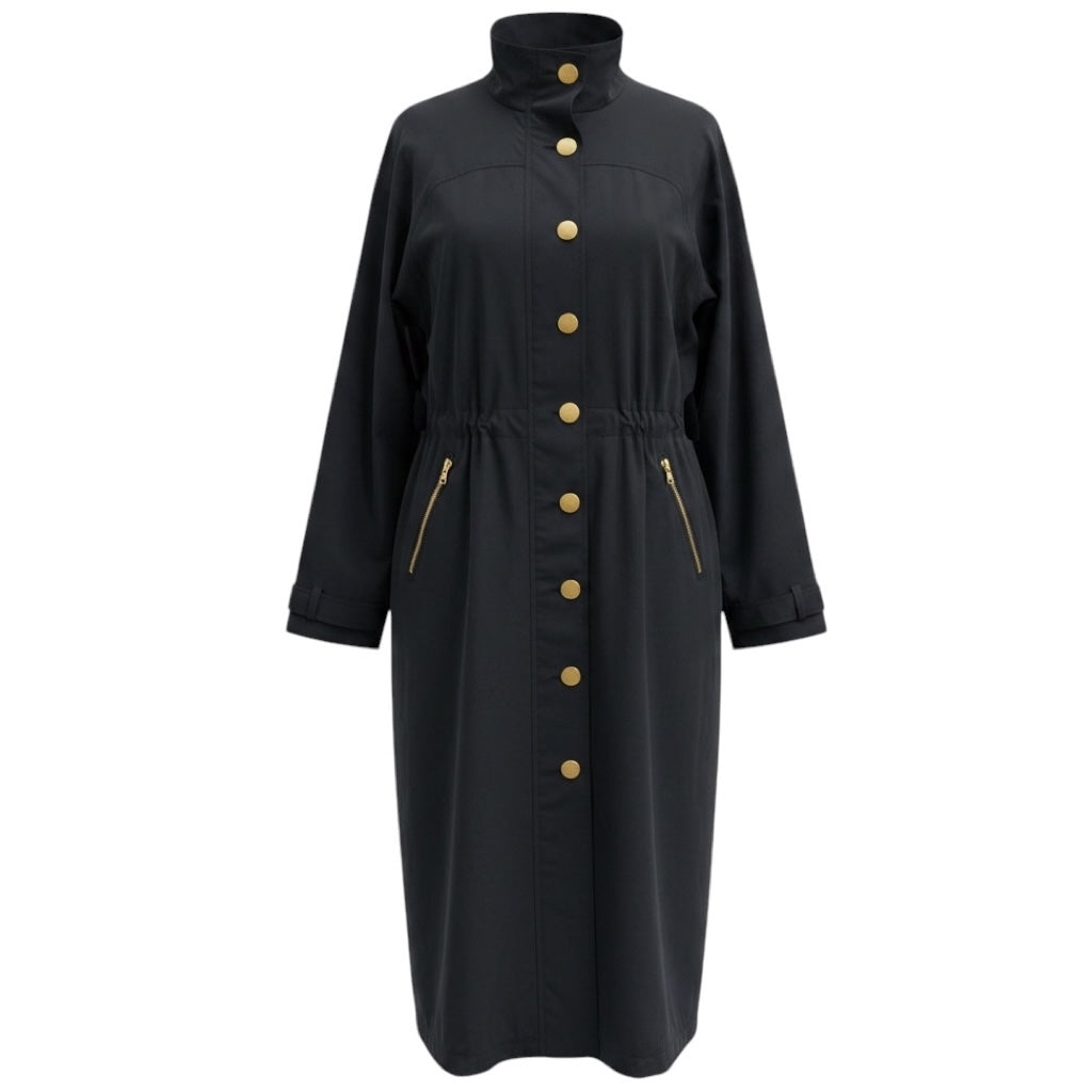 L'Agence Black Toshi Water Repellent Windbreaker Trench Coat