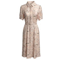 Load image into Gallery viewer, Lilysilk Light Pink Floral Printed Short Sleeved Silk Midi Shirtdress with Belt
