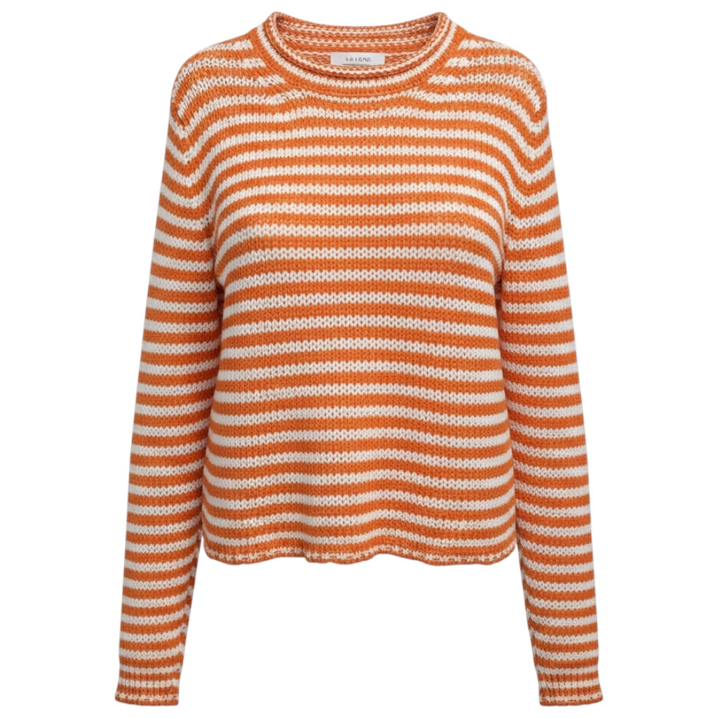 La Ligne Apricot Orange / Cream Fine Stripe Mini Marina Sweater