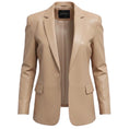 Load image into Gallery viewer, Lamarque Beige Quirina Relaxed Fit Open Front Leather Blazer
