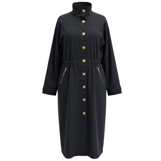 L'Agence Black Toshi Water Repellent Windbreaker Trench Coat