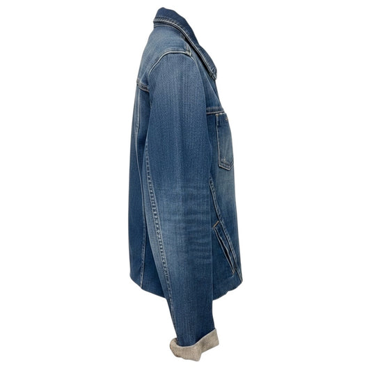 L'Agence Blue Authentique Slim Raw Hem Janelle Jean Jacket