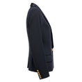 Load image into Gallery viewer, L'Agence Navy Blue Blazer with Gold Buttons and Satin Lapel

