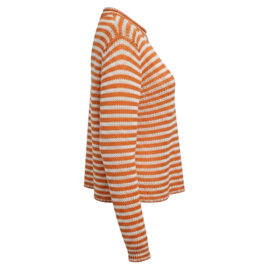 La Ligne Apricot Orange / Cream Fine Stripe Mini Marina Sweater