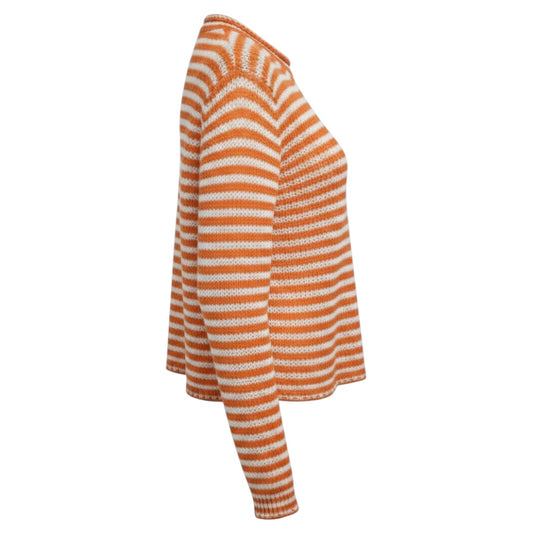 La Ligne Apricot Orange / Cream Fine Stripe Mini Marina Sweater