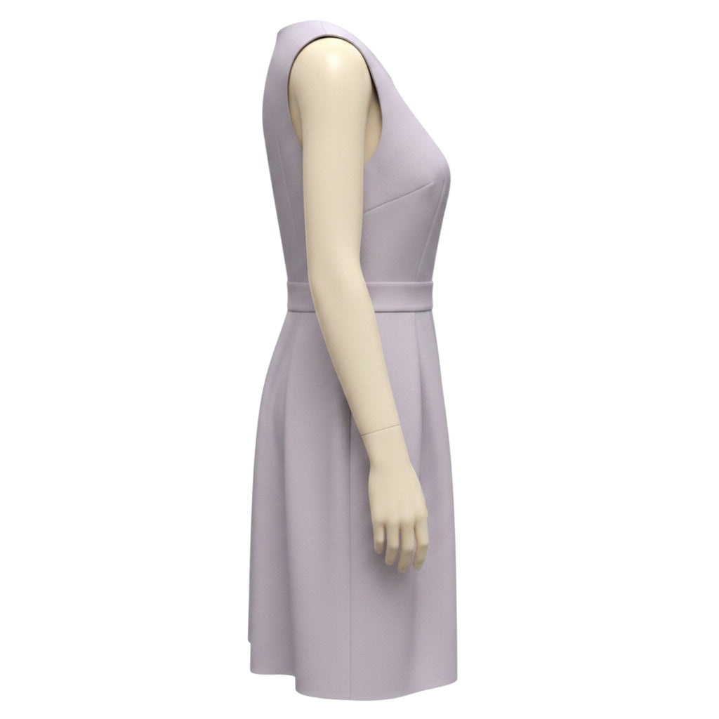 Lafayette 148 New York Lilac Purple Aster Sleeveless Pleated Wool and Silk Midi Dress