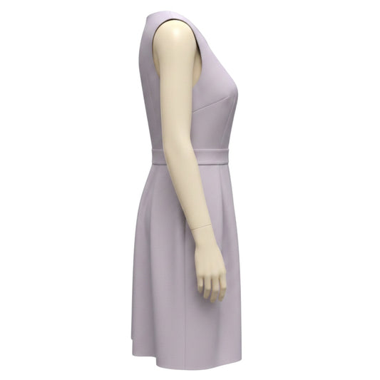 Lafayette 148 New York Lilac Purple Aster Sleeveless Pleated Wool and Silk Midi Dress