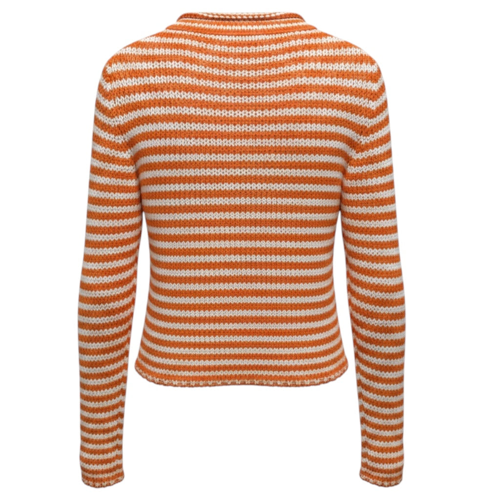 La Ligne Apricot Orange / Cream Fine Stripe Mini Marina Sweater