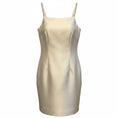 Load image into Gallery viewer, Mestiza Ivory Pearl Embellished Strap Sleeveless Silk Satin Mini Dress
