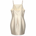 Load image into Gallery viewer, Mestiza Ivory Pearl Embellished Strap Sleeveless Silk Satin Mini Dress
