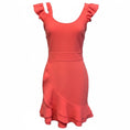 Load image into Gallery viewer, Alexander McQueen Coral Compact Knit Mini Ruffle Dress
