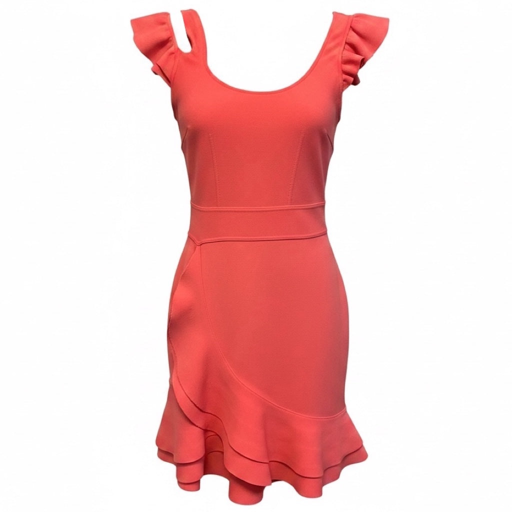 Alexander McQueen Coral Compact Knit Mini Ruffle Dress