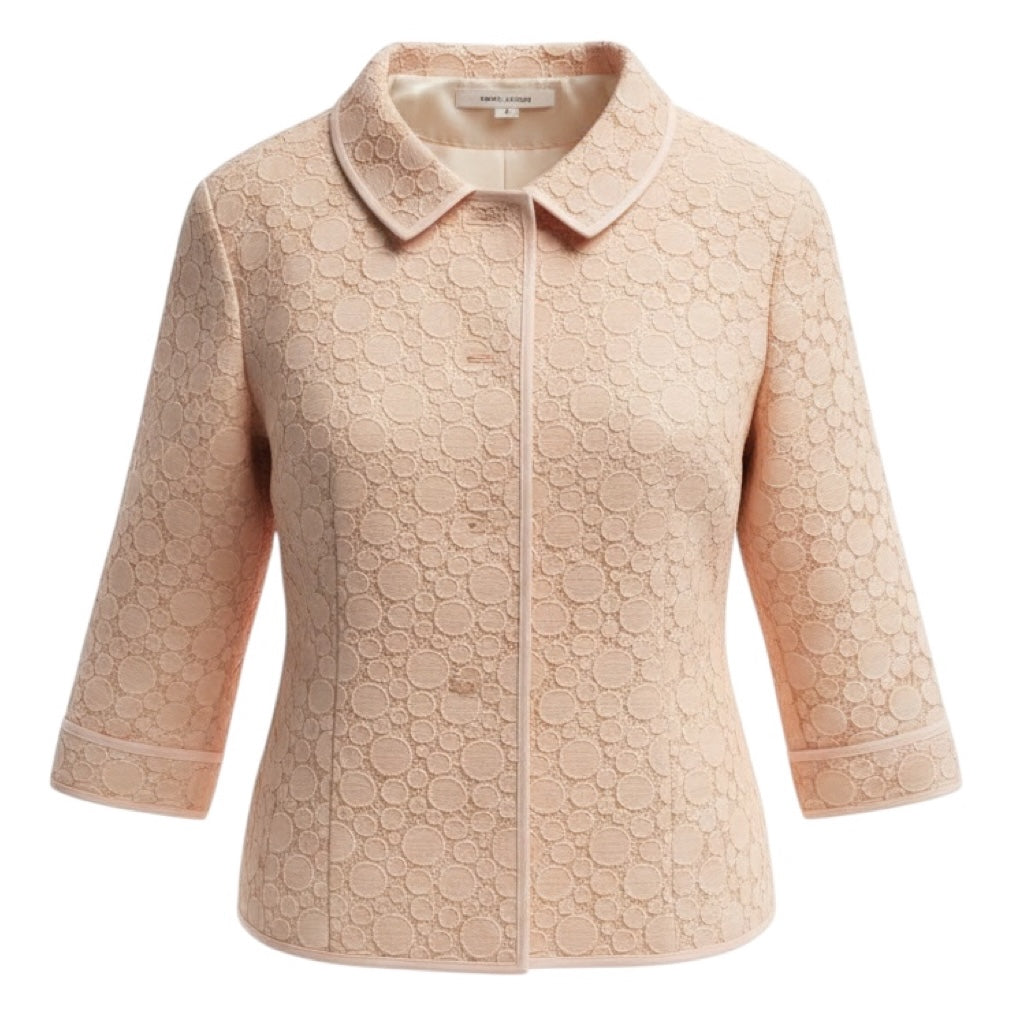 Marc Jacobs Light Pink / Peach Silk Lined Lace Jacket