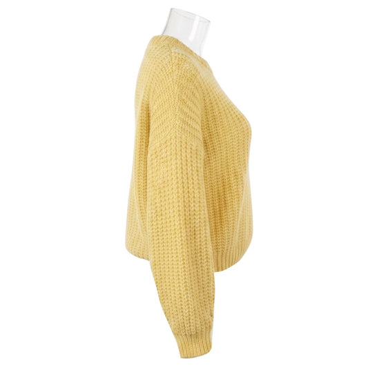 Peserico Pale Yellow Alpaca and Wool Knit Pullover Sweater