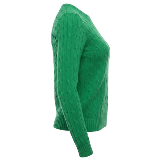 Ralph Lauren Black Label Green Slim Fit Cable Knit Cashmere Pullover Sweater