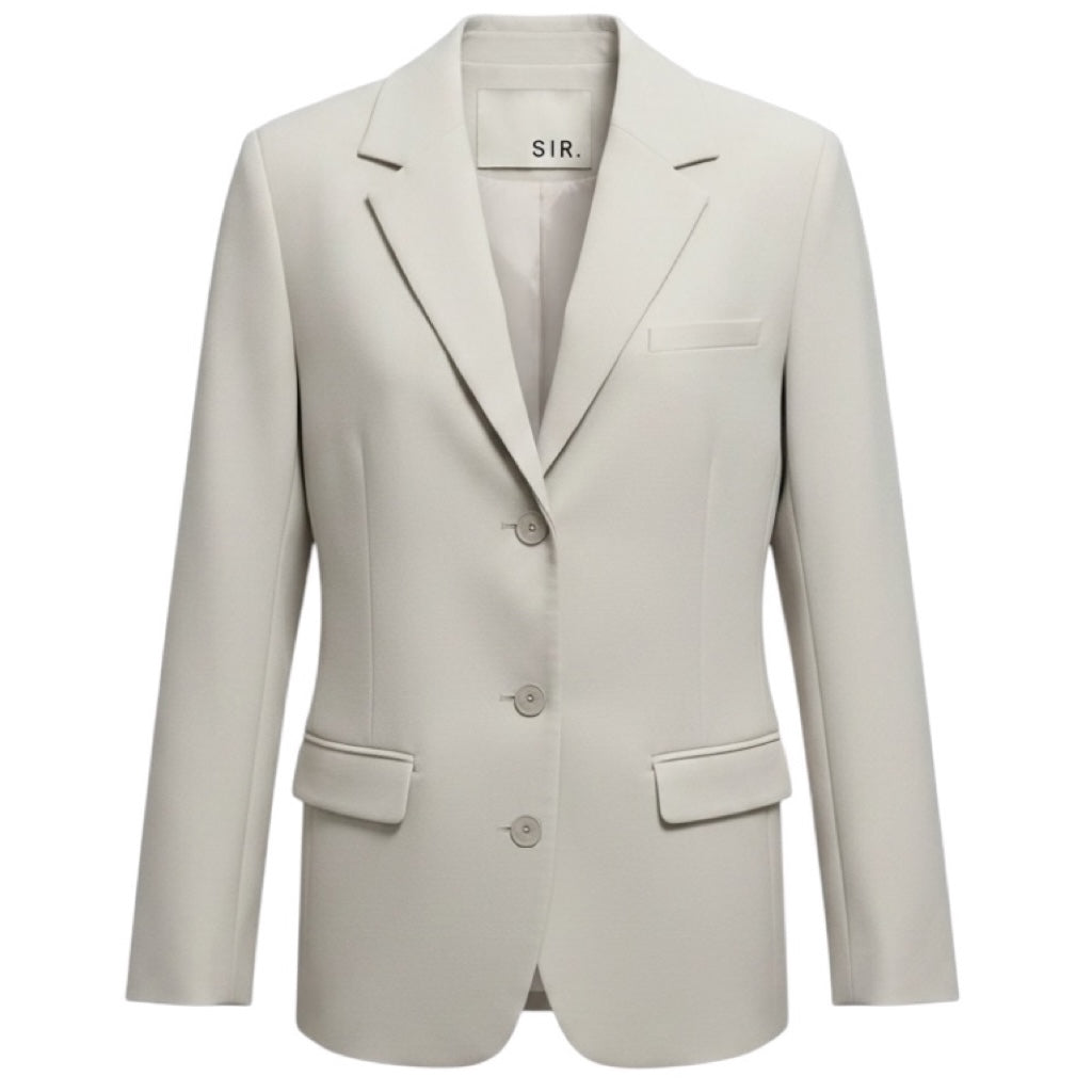 SIR. Light Grey Three Button Wool Blazer Jacket