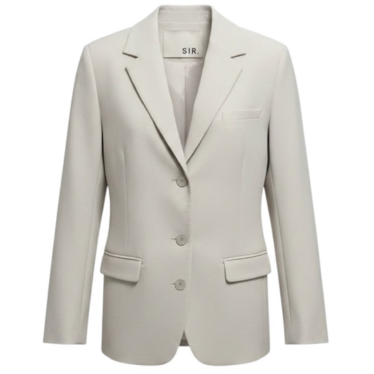 SIR. Light Grey Three Button Wool Blazer Jacket