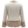 Load image into Gallery viewer, St. John Ivory / Beige Fringed Knit Jacket with Gold Buttons
