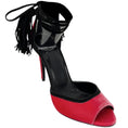 Load image into Gallery viewer, Pierre Hardy Majorelle Pink / Black Suede Trimmed Velvet Sandals
