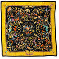 Load image into Gallery viewer, Hermes Black / Gold Multi Pierres d'Orient et d'Occident Square Silk Twill Scarf

