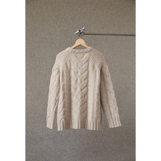 ANNIS JON OATMEAL CABLE CREW NECK