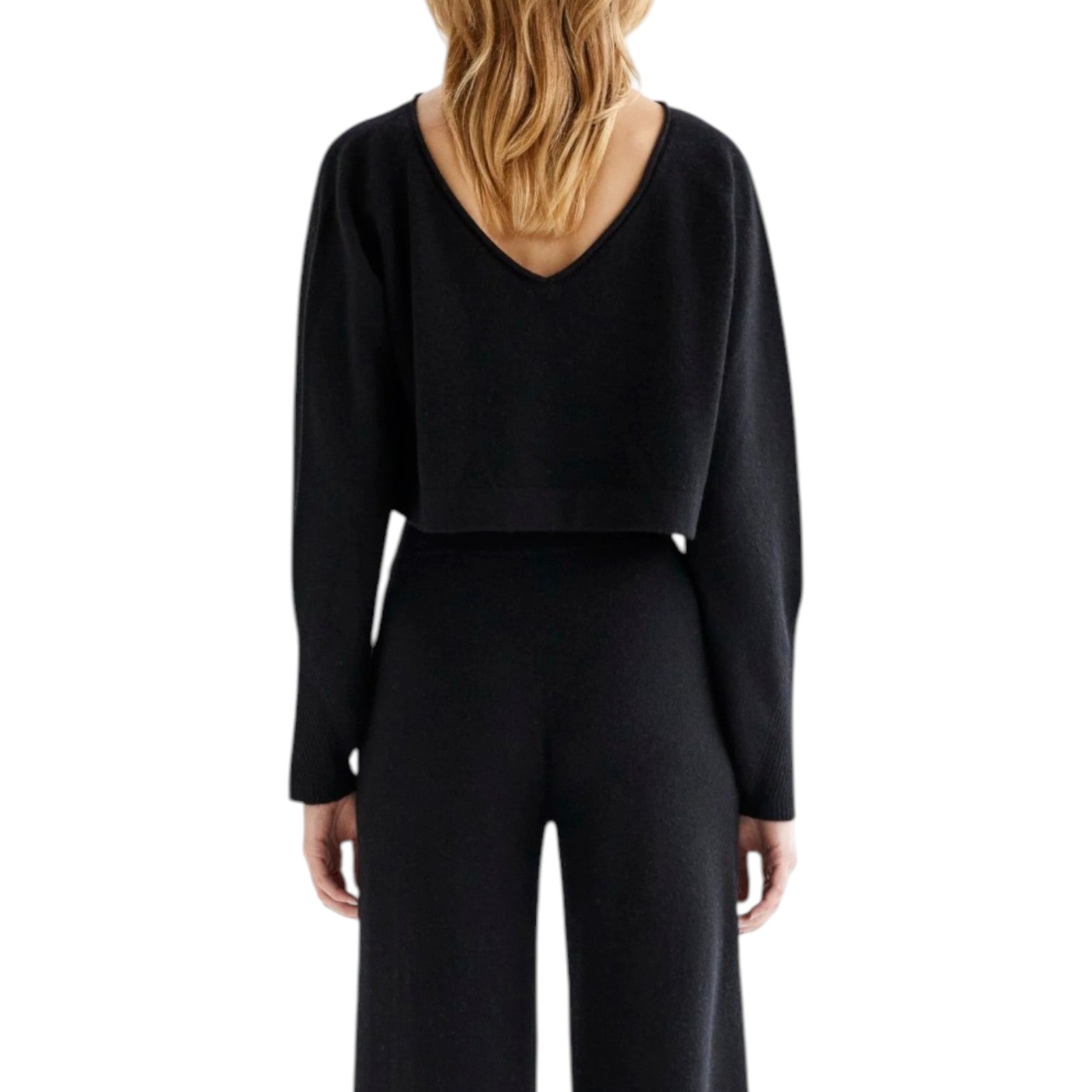 ANNIS HAZEL BLACK REVERSIBLE CROPPED TOP