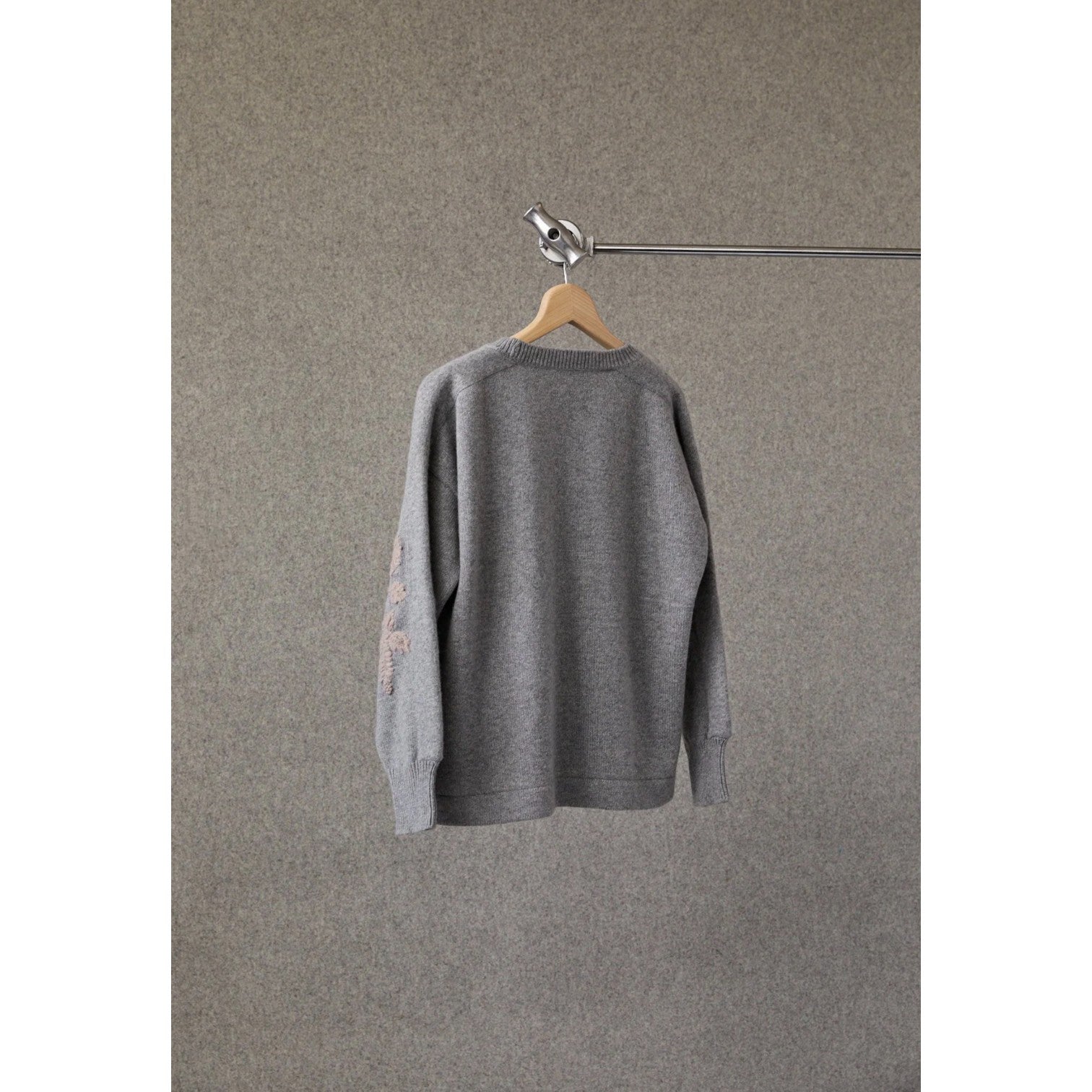 ANNIS MICHELLE GRAY AND ROSE HAND EMBROIDERED SWEATSHIRT