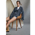 Load image into Gallery viewer, Annis Kathleen Dark Gray Sequined Boxy Cardigan
