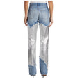 Load image into Gallery viewer, Brandon Maxwell The Stella Metallic Leather Patch Jeans
