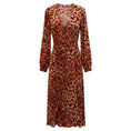 Load image into Gallery viewer, Stella McCartney Peach / Orange Multi Cheetah Print Silk Midi Dress
