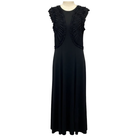 Ulla Johnson Black Ruched Detail Organic Cotton Maxi Dress