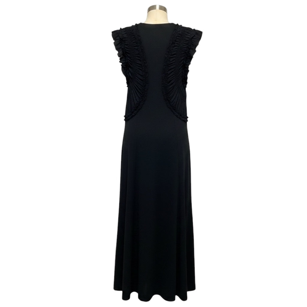 Ulla Johnson Black Ruched Detail Organic Cotton Maxi Dress