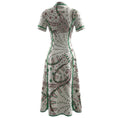 Load image into Gallery viewer, Valentino Ivory / Green Multi Printed Short Sleeved Cotton Midi Dress
