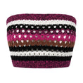 Load image into Gallery viewer, Valentino Fuchsia / Tobacco / White / Black Strapless Striped Knit Crop Top
