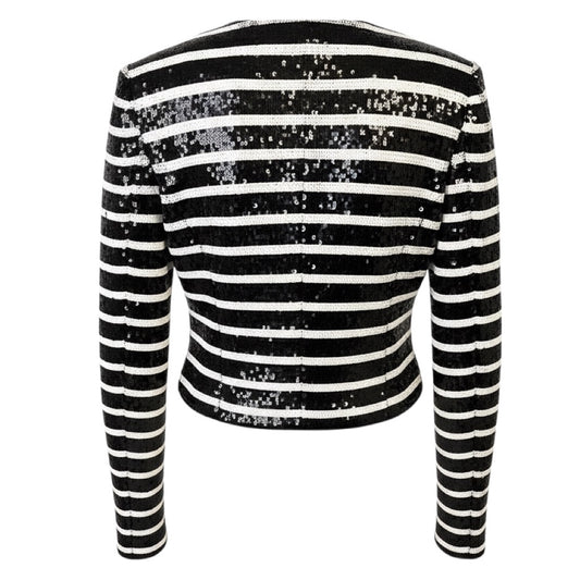 Veronica Beard Black / Off-White Mickey Sequin Jacket