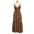 Load image into Gallery viewer, A.L.C. Brown / Green Rhodes Sleeveless V-Neck Linen Flounce Maxi Dress
