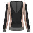 Load image into Gallery viewer, Autumn Cashmere Charcoal Grey / Light Pink / Light Grey Colorblock V-Neck Cashmere Knit Cardigan Sweater
