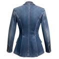 Load image into Gallery viewer, Alexander McQueen Blue Medium Wash One Button Denim Jacket

