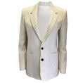 Load image into Gallery viewer, Celine Ivory / Black Striped Wool and Cotton Blazer
