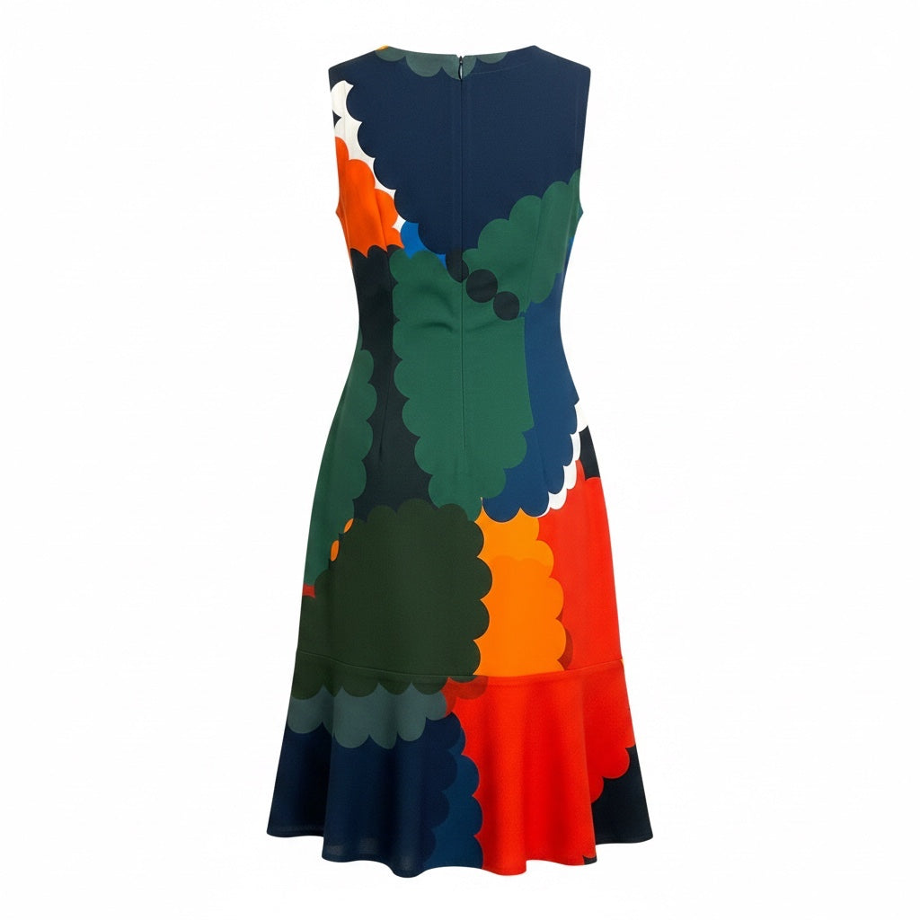 Akris Punto Multicolor Printed Sleeveless Shift Dress